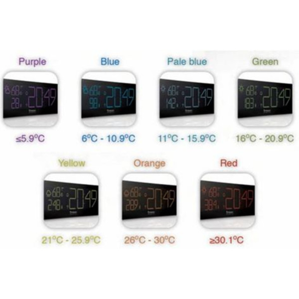 Oregon Scientific Statie meteo Ceas cu radio si termometru Prysma Chrome BAR 292, gri