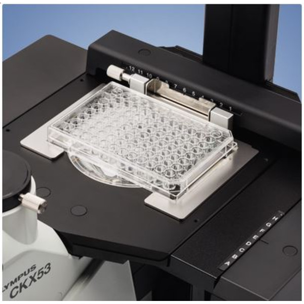 Evident Olympus Microscop trinocular CKX53 100X, 200X, 400X, IPC / IVC masa x/y