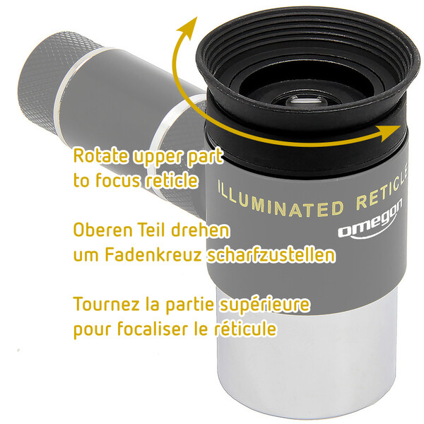 Omegon Ocular cu reticul iluminat 12mm