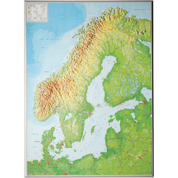 Georelief Harta regionala Scandinavia