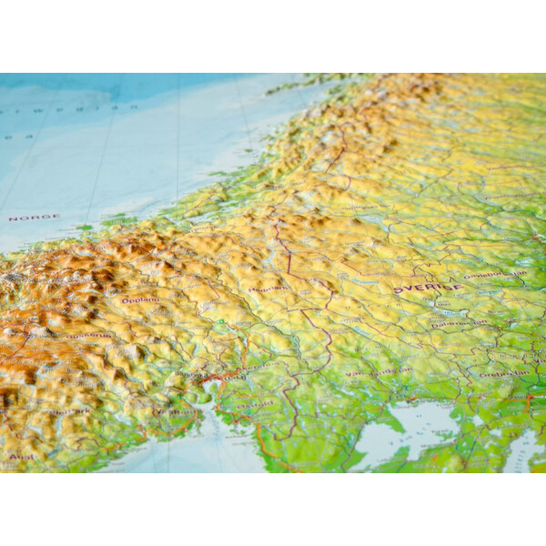 Georelief Harta regionala Scandinavia