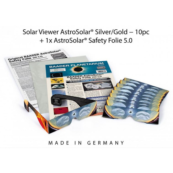 Baader Set de filtre solare: 10xOchelariAstroSolar® Silver/Gold și 1xFiltre folie fara celula