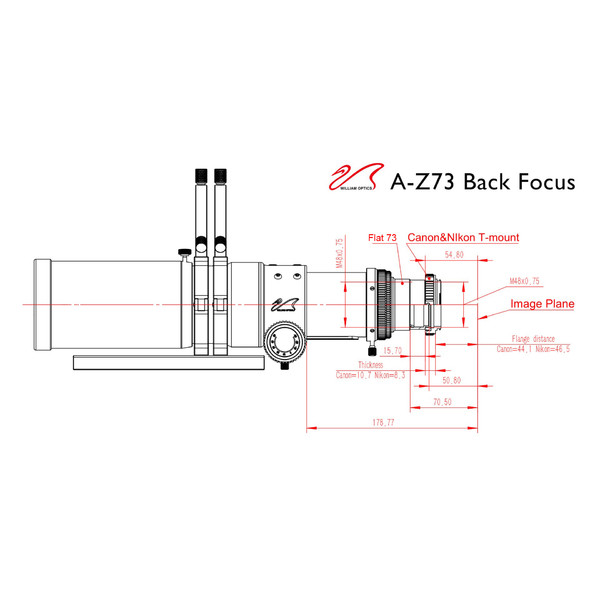 William Optics Refractor apochromat AP 73/430 Super ZenithStar 73 Red OTA