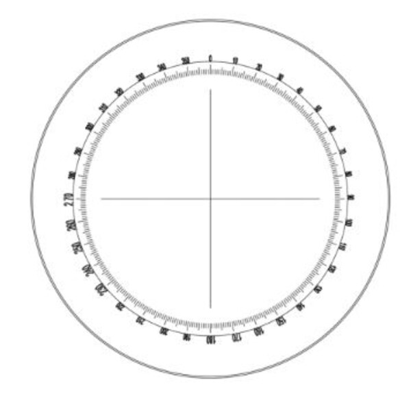 Motic Reticul protractor 360°/1°, cruce, Ø23mm (SMZ-140)