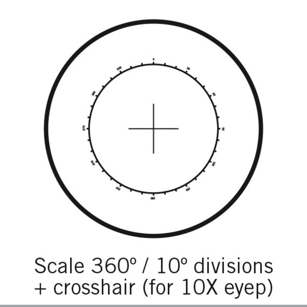 Motic Reticul 360 ° / 10 °, numai pentru 10X, Ø 25mm (SMZ-161)