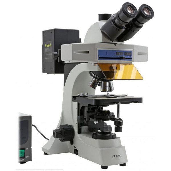 Optika Microscop Mikroskop B-510FL, trino, FL-HBO, B&G Filter, W-PLAN, IOS, 40x-400x