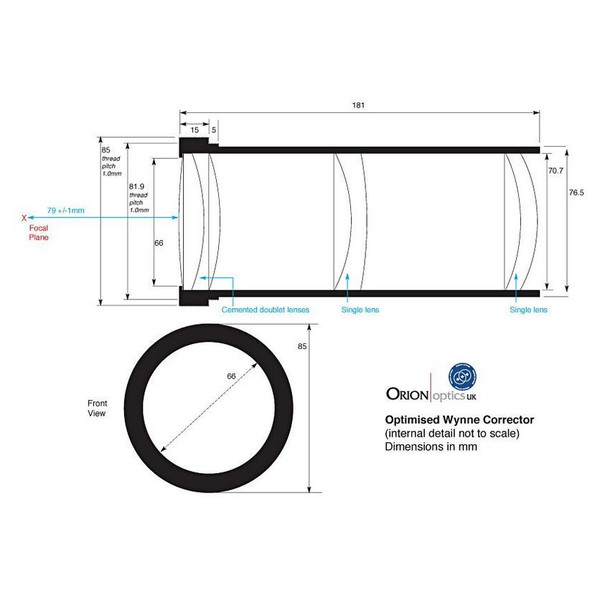 Orion Optics UK Telescop N 350/1330 AG14 Carbon Astrograph OTA