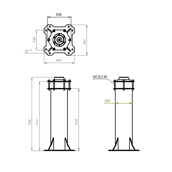 ASToptics Coloana Salp HD  (219mm) pentru EQ6/AZEQ6 - alb