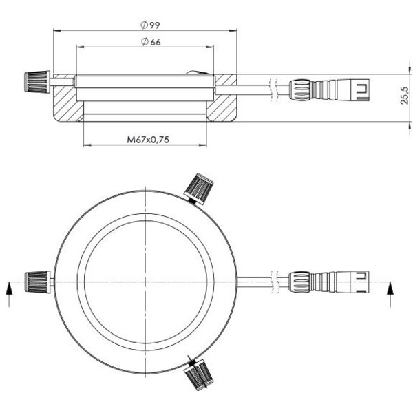 StarLight Opto-Electronics RL4-66-S4 R, segment, roșu (620 nm), Ø 66mm