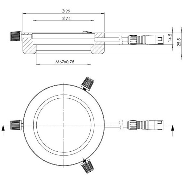 StarLight Opto-Electronics RL4-74 R, roșu (620 nm), Ø 74mm