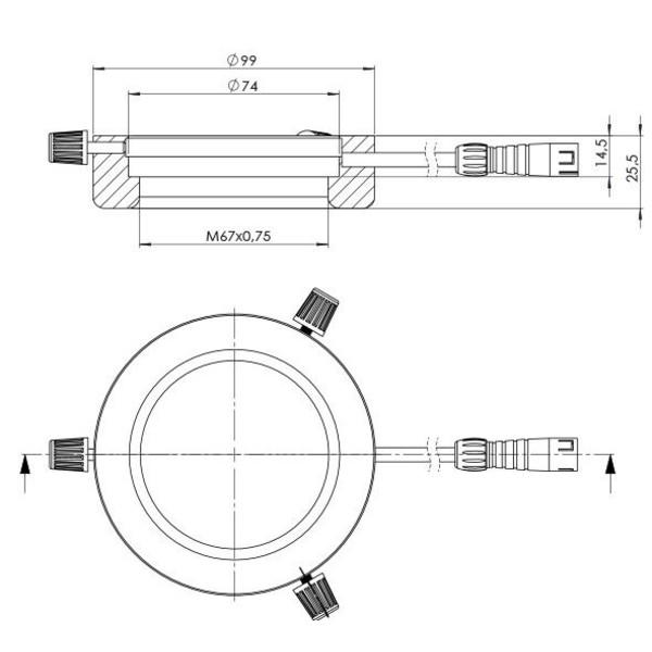 StarLight Opto-Electronics RL4-74-S4 R, segment, roșu (620 nm), Ø 74mm