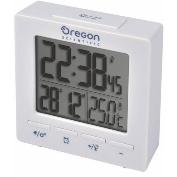 Oregon Scientific Statie meteo Ceas deșteptător radiocomandat cu afișaj al temperaturii camerei alb