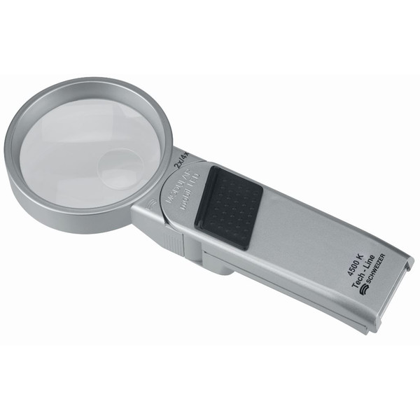 Schweizer Lupa Tech-Line Modular 2x, 4x; Ø70/Ø20mm, bifocală, 6500K