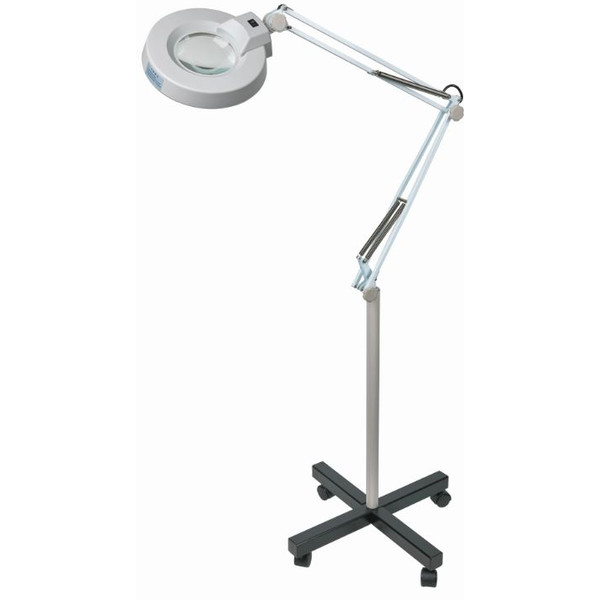 Schweizer Lupa Lampă de mărire, braț tip foarfecă, bază cu role, 2x/Ø125mm, biconvex, 22W