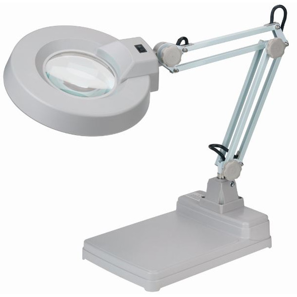 Schweizer Lupa Lampă de mărire cu braț de foarfecă și bază de masă, 2x/Ø125mm, biconvex, 22W