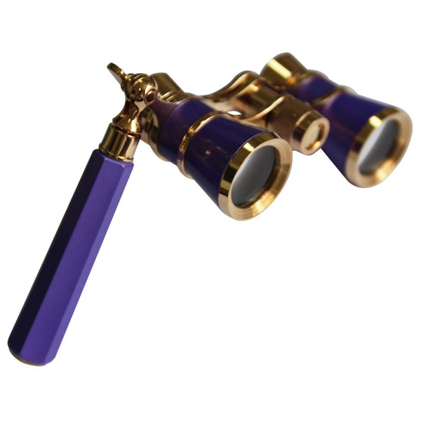 Levenhuk Binoclu de opera Broadway 3x25 violet cu lorgnette și lumină LED