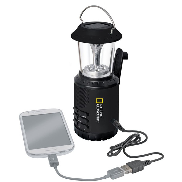 National Geographic Lanternă solară de camping cu radio