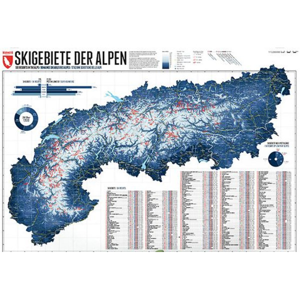 Marmota Maps Harta regionala Map of the Alps with 268 Ski Resorts