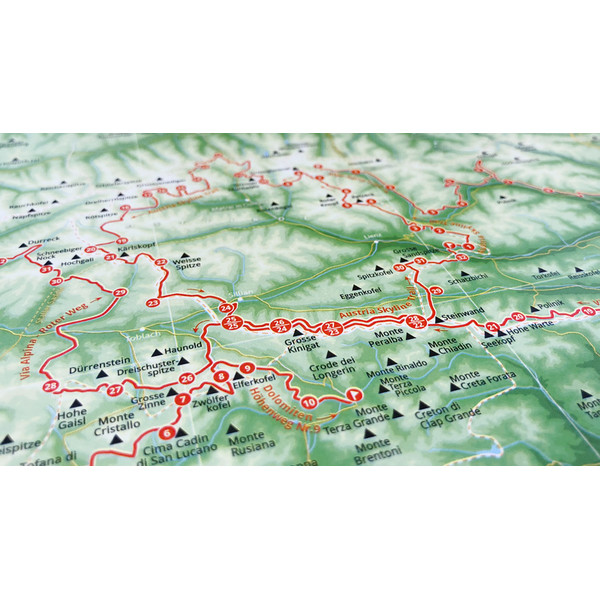 Marmota Maps Harta regionala Map of the Alps with 1001 Mountains and 20 Mountain trails