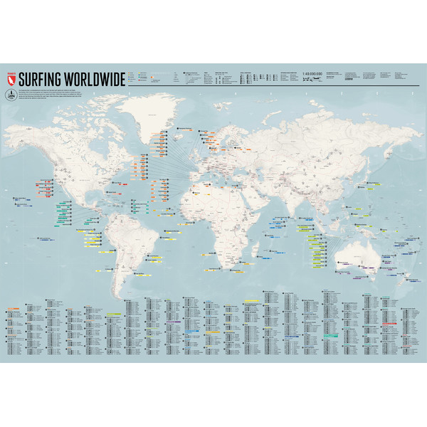Marmota Maps Harta lumii Weltkarte Surfing Worldwide (Englisch)