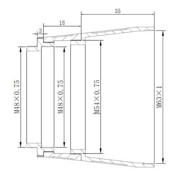 TS Optics Adaptor de proiectie Adaptoare M63/T2