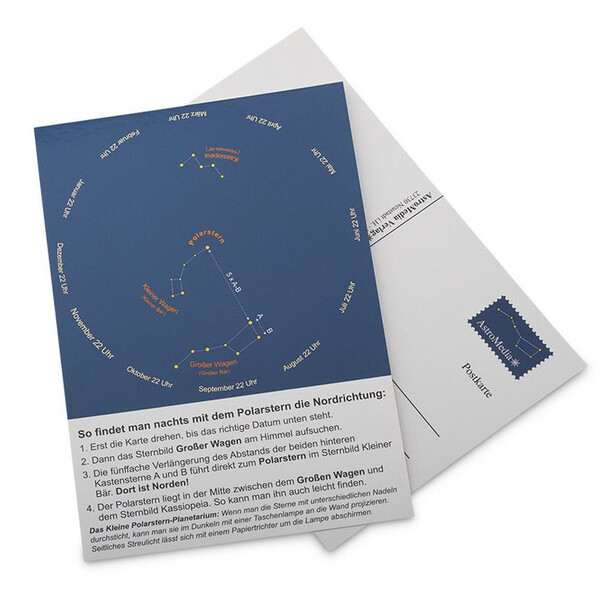 AstroMedia Harta cerului Polarsternfinder Postkarte