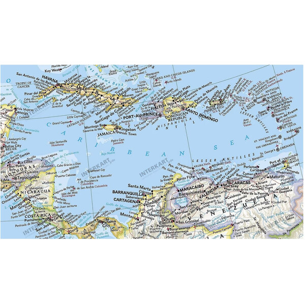 National Geographic Hartă continentală Harta politică America de Nord