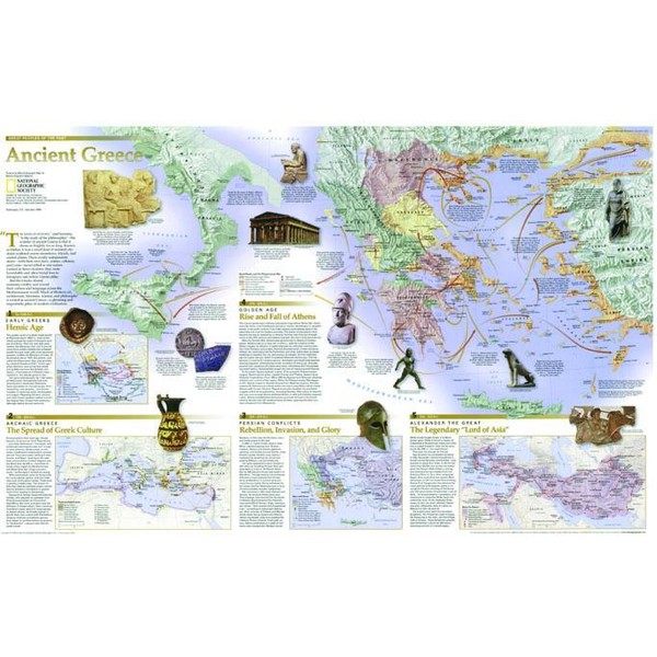 National Geographic Harta Hartă Grecia - faţă - verso
