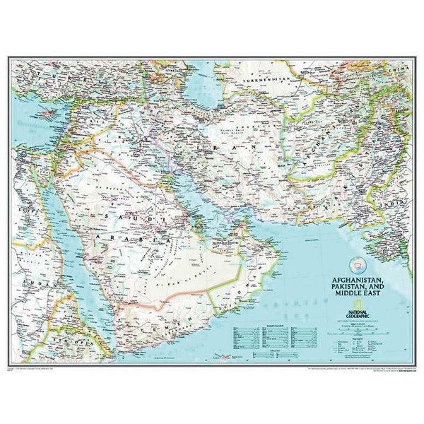 National Geographic Harta regionala Afghanistan, Pakistan şi Orientul Mijlociu