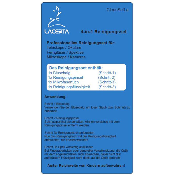 Lacerta Set de curățare pentru optică