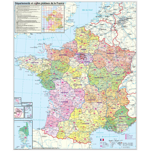 Stiefel Harta France Postal Code Map (French)