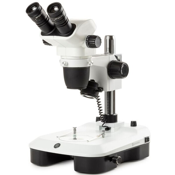 Euromex microscopul stereoscopic zoom NZ.1702-M, 6.5-55x, Säule,  Auf-u. Durchlicht, bino, Spiegel f. Dunkelfeld, Embryologie