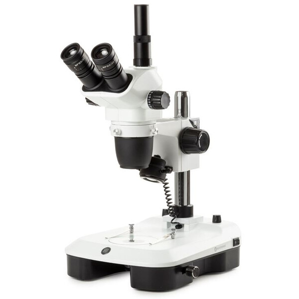 Euromex microscopul stereoscopic zoom NZ.1903-M, 6,7-45x, coloană, lumină reflectată și transmisă, trino, oglindă pentru Camp intunecat, embriologie