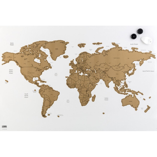 Idena Harta lumii Magnetic World Map for Scratching off and Pinning