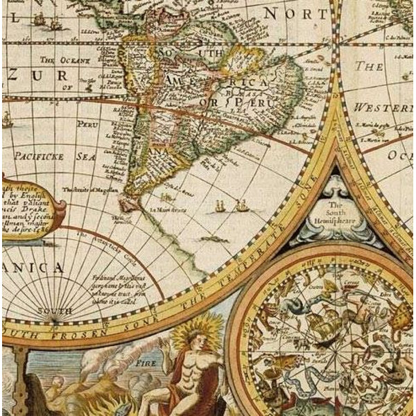 freytag & berndt Harta lumii Antik John Speed 1651 (91 x 69 cm)