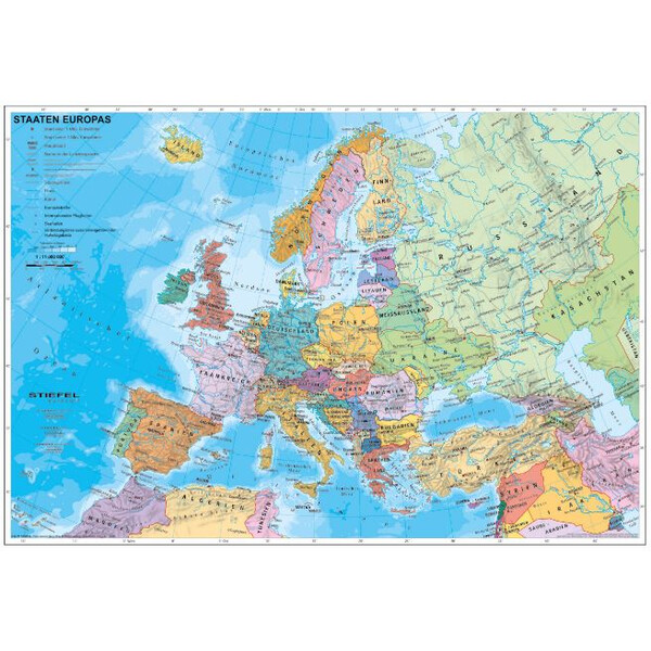 Stiefel Hartă continentală Harta politică a Europei