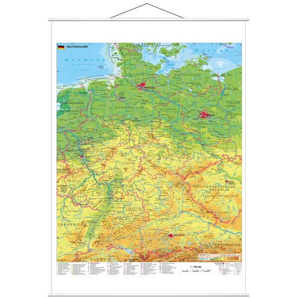 Stiefel Harta Germania cu situri din patrimoniul mondial UNESCO cu bare metalice