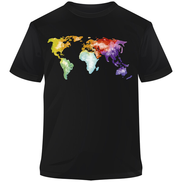Stiefel T-Shirt The World is Colorful Aquarell XL