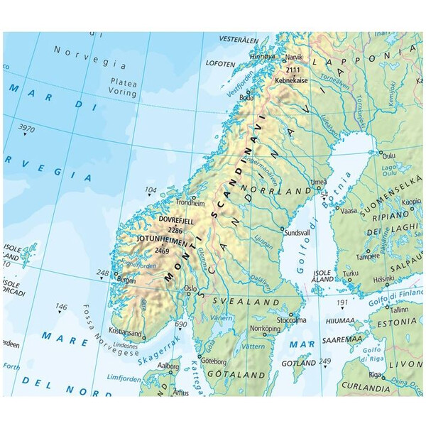 Libreria Geografica Hartă continentală Europa fisica e politica