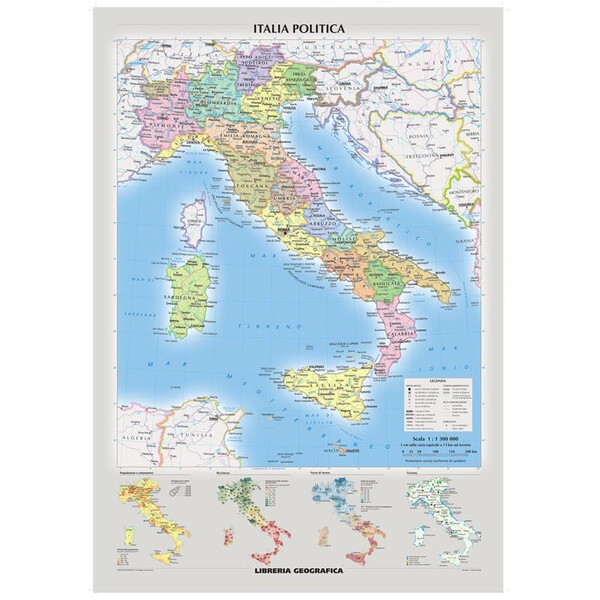 Libreria Geografica Harta Italia fisica e politica