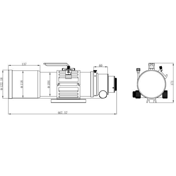 Omegon Refractor apochromat Pro APO AP 94/517 Triplet ED OTA