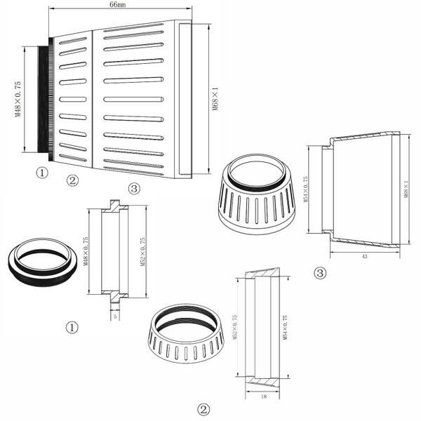 Omegon Refractor apochromat Pro APO AP 72/400 Cvintuplet OTA