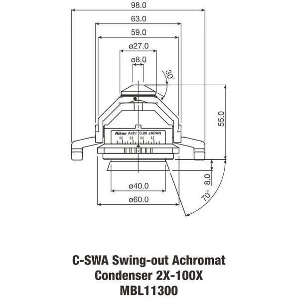 Nikon Condensator Achromat Swing-out 2-100x N.A. 0.90
