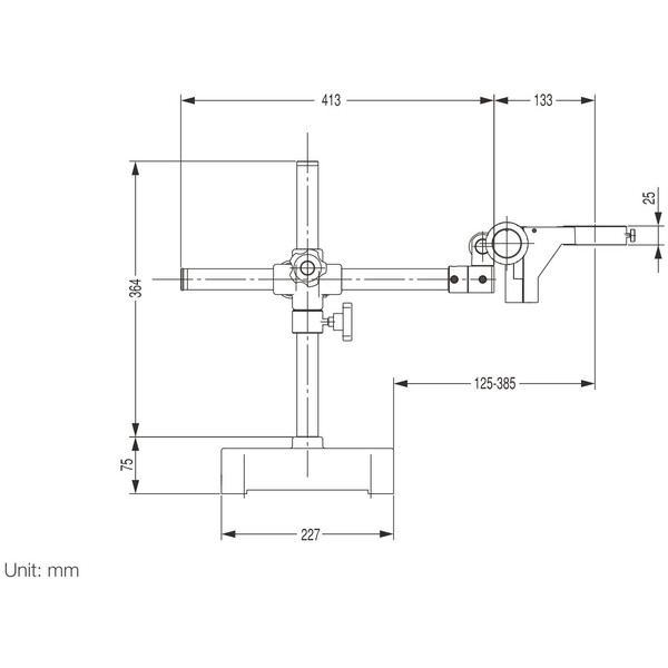 Nikon microscopul stereoscopic zoom SMZ745T, trino, 0.67x-5x,45°, FN22, W.D.115mm, suport cu un singur braț