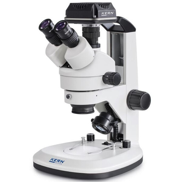 Kern Microscop OZL 468C832, Greenough, Zahnstange, 7-45x, 10x/20, Auf-Durchlicht, 3W LED, Kamera 5MP, USB 3.0
