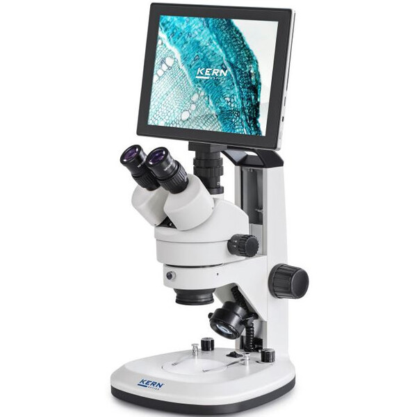 Kern Microscop OZL 468T241 Greenough, Zahnstange, 7-45x, 10x/20, Auf-Durchlicht, 3W LED, Kamera 5MP, USB 2.0, HDMI, WiFi, Tablet