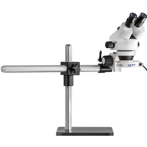 Kern microscopul stereoscopic zoom OZL 961, bino, 0,7-4,5x, Teleskoparm Stativ (Platte), LED-Ringl