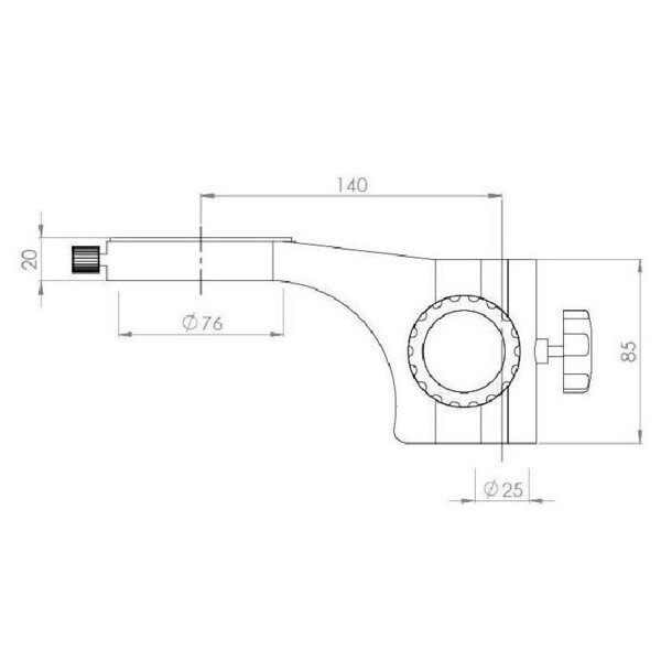 Kern microscopul stereoscopic zoom OZM 952, bino, 7-45x , HSWF 10x23 mm, Braț metalic articulat, clemă de masă, Lumină circulară LED 4.5W
