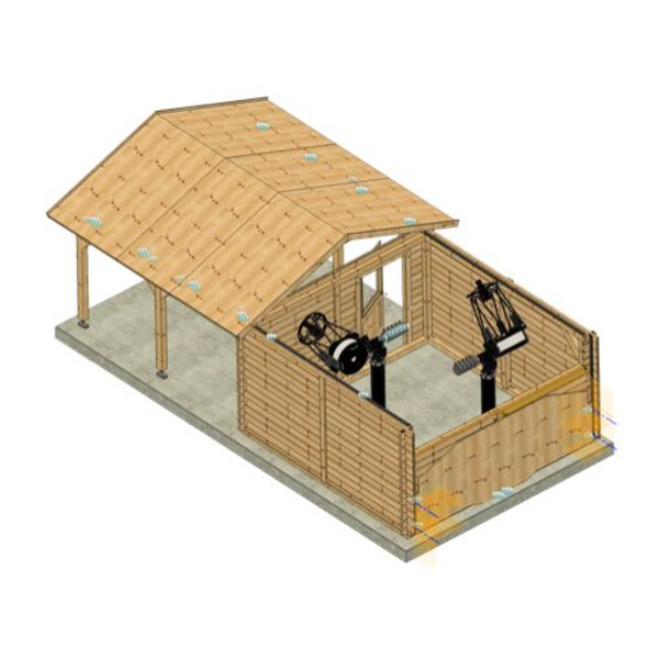 Dome Parts Observatorul GreenLine Mega cu acoperiș retractabil și protecție din lemn