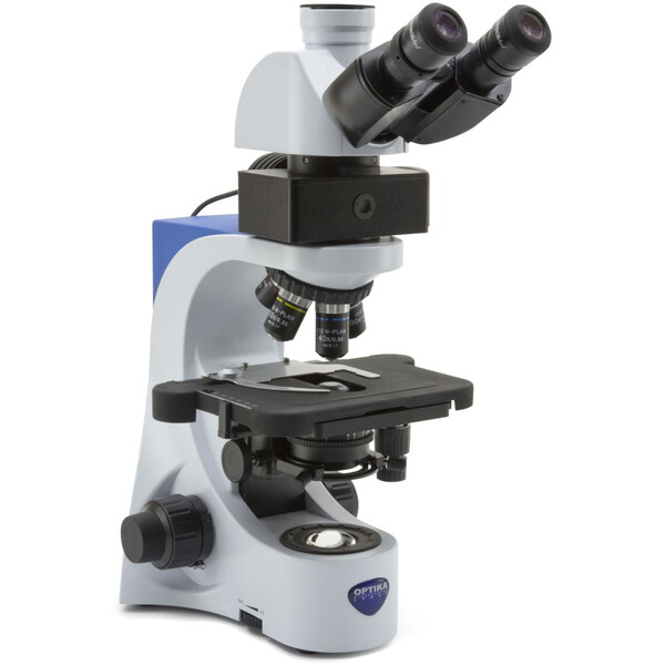 Optika Microscop B-383LD, trino, FL-LED, Filtru albastru, N-PLAN, IOS, 40x-1000x